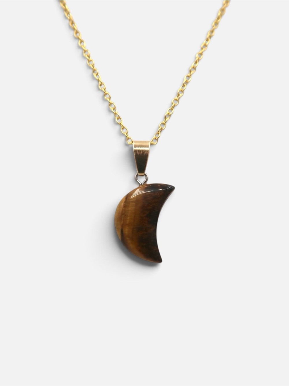 TIGER’S EYE MOON NECKLACE (GOLD)